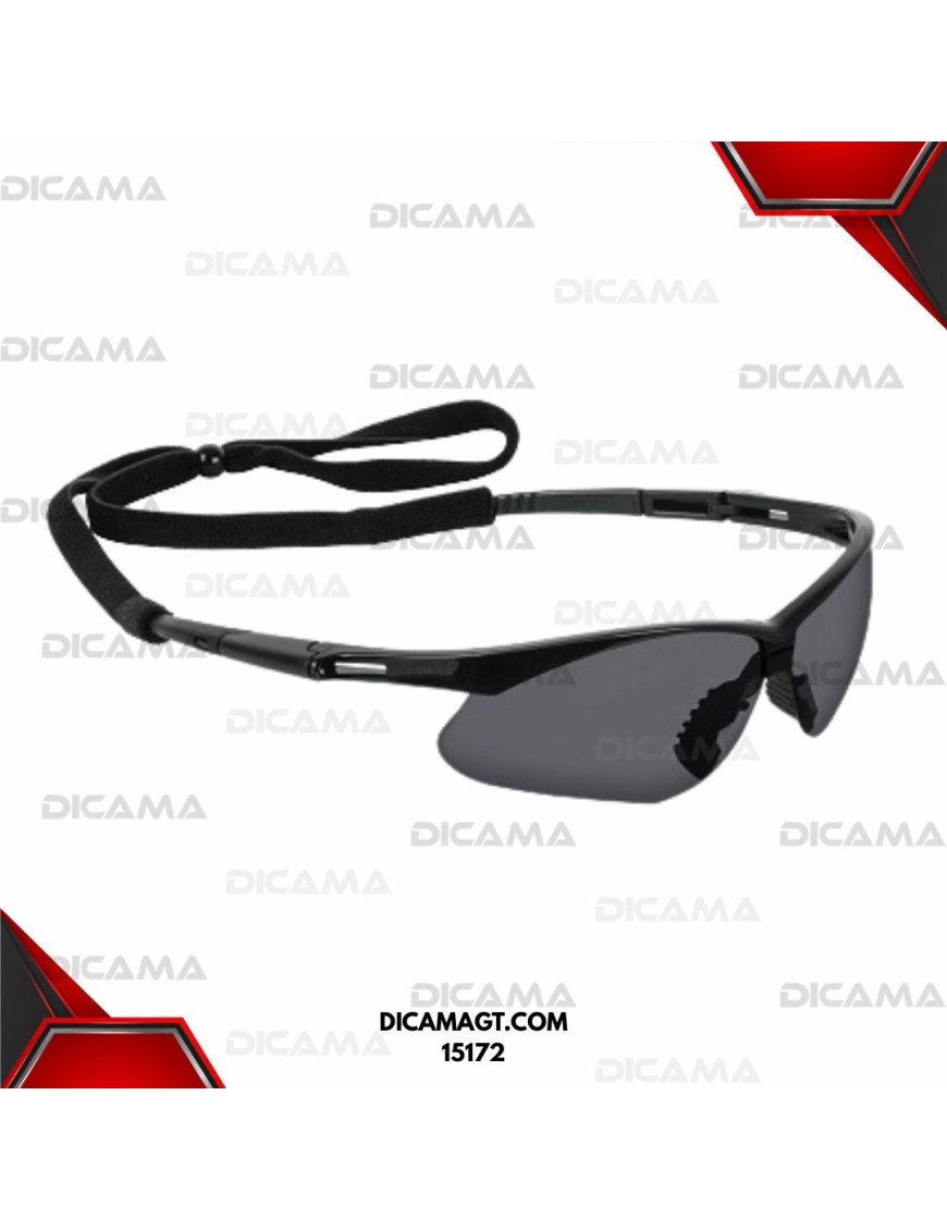LENTES DE SEGURIDAD GRISES ANTIEMPAÑO C/CORDÓN AJUSTABLE, SPORT TRUPER 15172