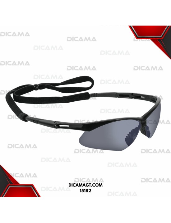 LENTES DE SEGURIDAD ESPEJO PLATA C/CORDÓN AJUSTABLE, SPORT TRUPER 15182