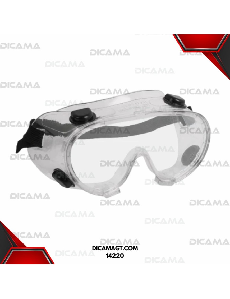LENTES DE SEGURIDAD TRANSPARENTE CON VALVULAS DE VENTILACION INDIRECTA TRUPER 14220