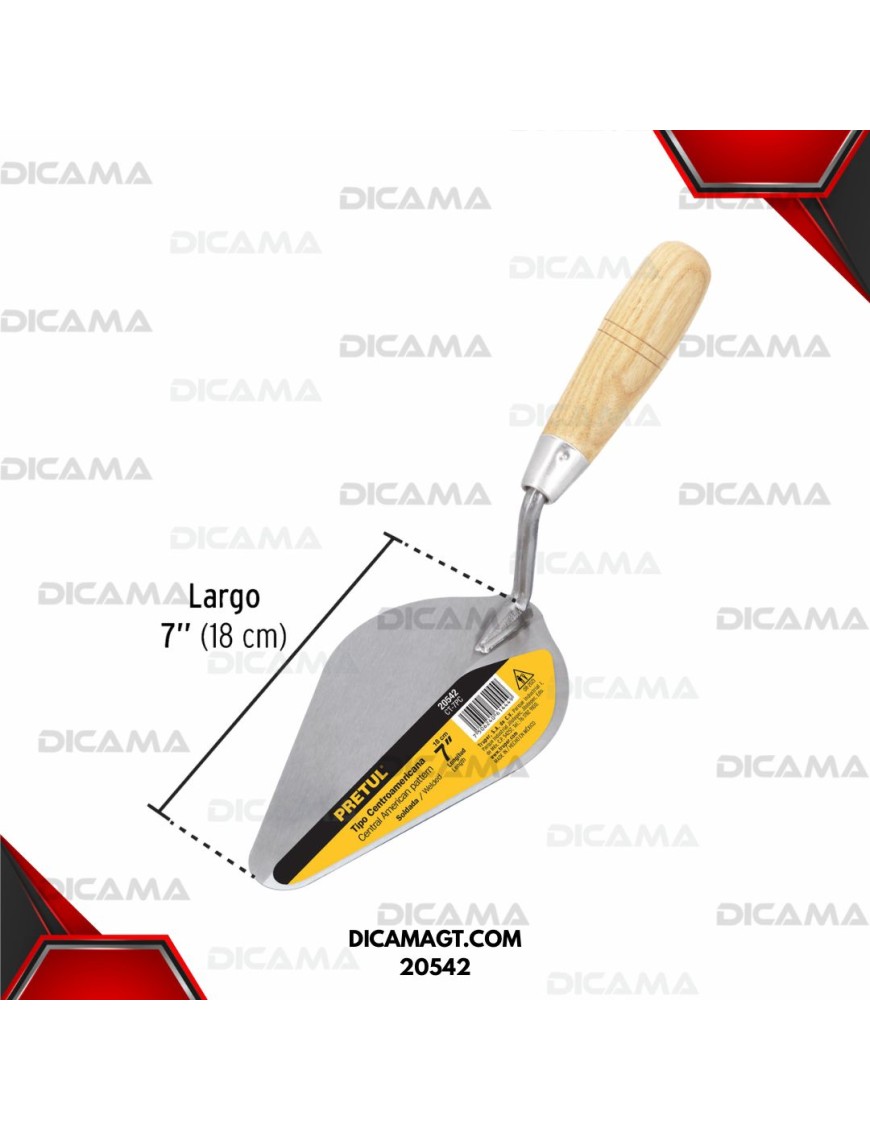 CUCHARA PARA ALBAÑIL 7 TIPO CENTROAMERICANA PRETUL 20542