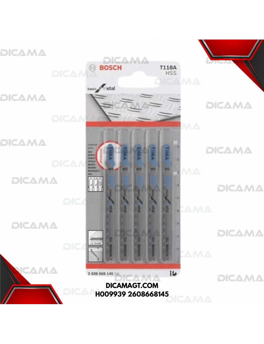 JUEGO DE 5 SIERRAS T118A BOSCH H009939 2608668145