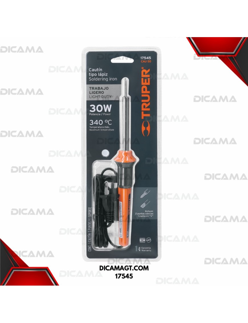 CAUTIN 30 W TIPO LÁPIZ PARA TRABAJO LIGERO TRUPER 17545