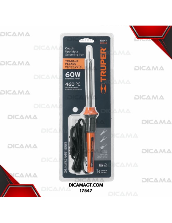 CAUTIN 60 W TIPO LÁPIZ PARA TRABAJO PESADO TRUPER 17547