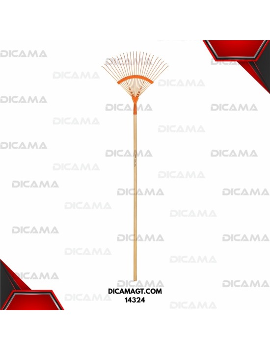 ESCOBA PARA JARDÍN METALICA 22 DIENTES CABEZA CURVA REDONDOS TRUPER 14324
