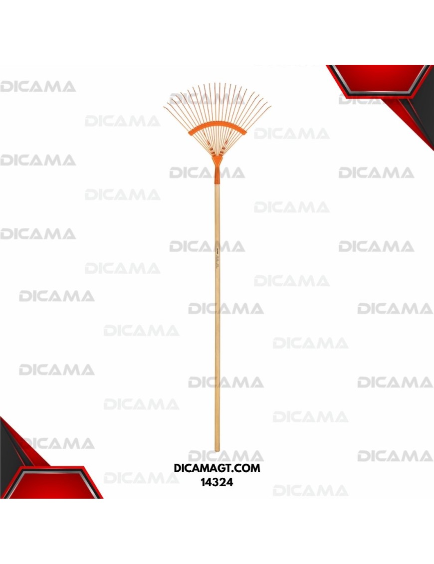 ESCOBA PARA JARDÍN METALICA 22 DIENTES CABEZA CURVA REDONDOS TRUPER 14324
