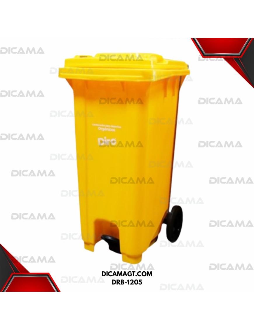 BASURERO 120 LTS AMARILLO CON PEDAL DIRO DRB-1205