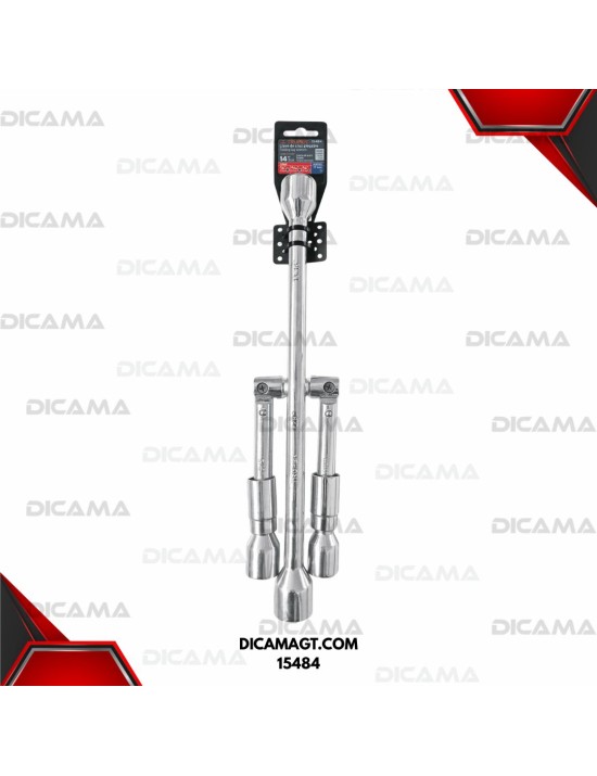 LLAVE DE CHUCHOS DE CRUZ 14 17MM 3/4 13/16 7/8 PLEGABLE TRUPER 15484
