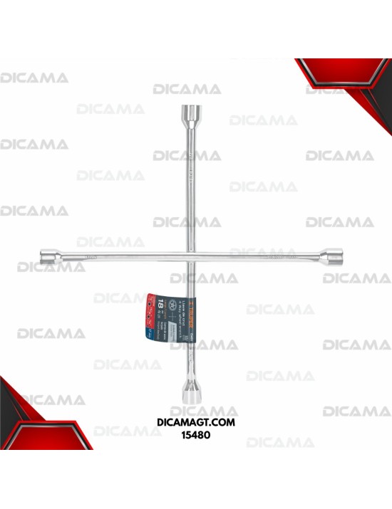 LLAVE DE CHUCHOS DE CRUZ 18 17MM 3/4 13/16 7/8 PULIDA Y CROMADA TRUPER 15480