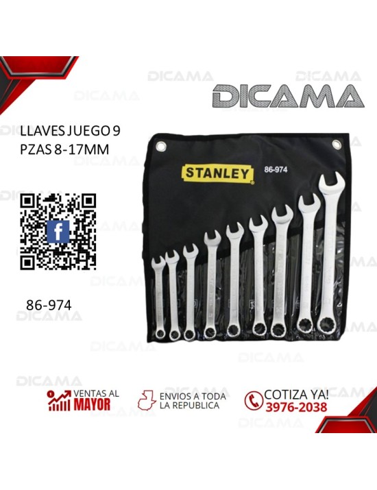 LLAVES JUEGO 9 PZAS 8-17MM