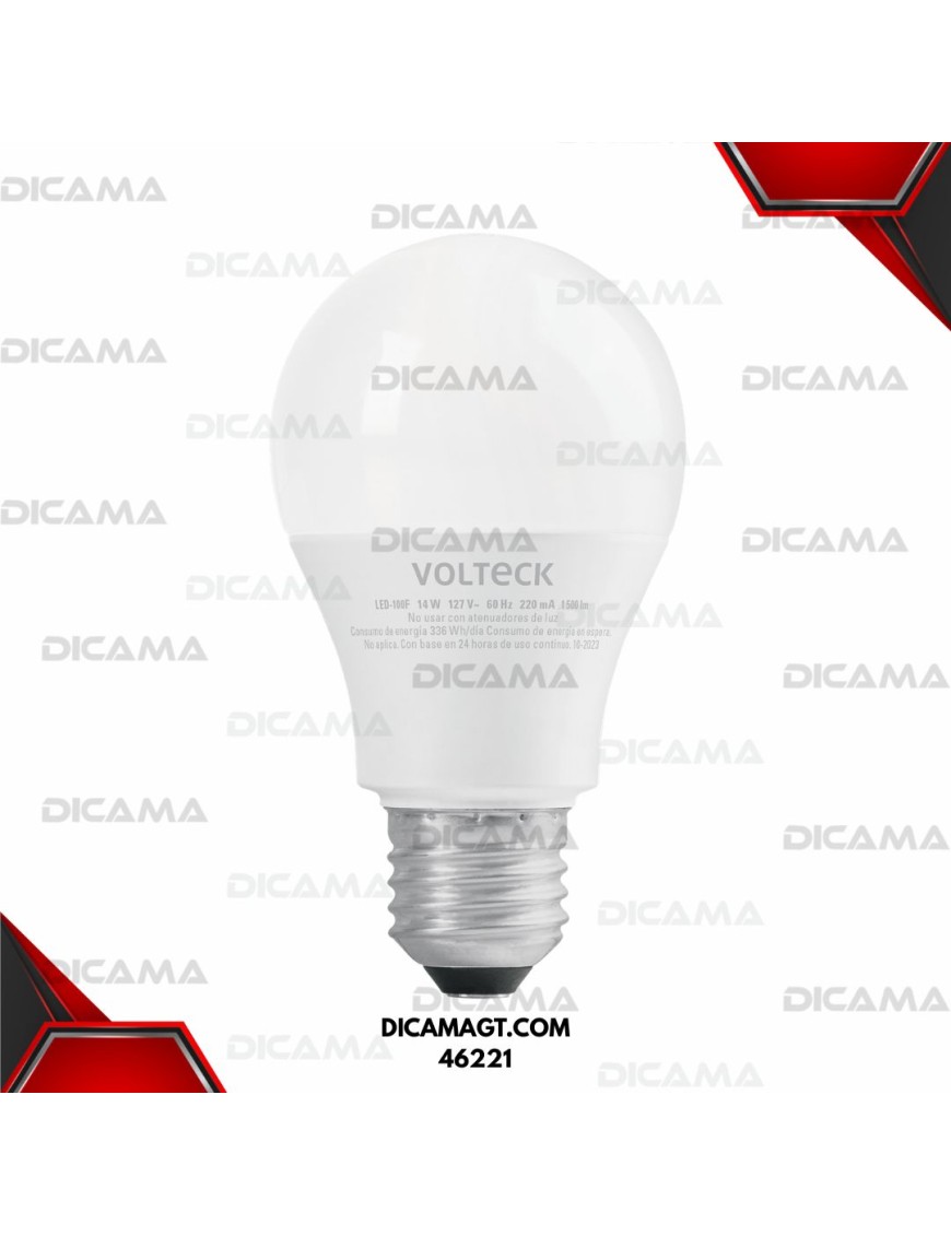 BOMBILLA LED 14 WATTS(100W) LUZ DE DIA VOLTECK 46221