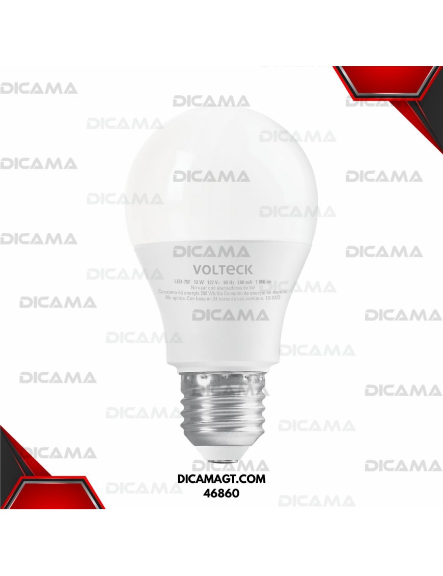 BOMBILLA LED 12 WATTS 110 VOLTIOS LUZ DE DIA VOLTECK 46860