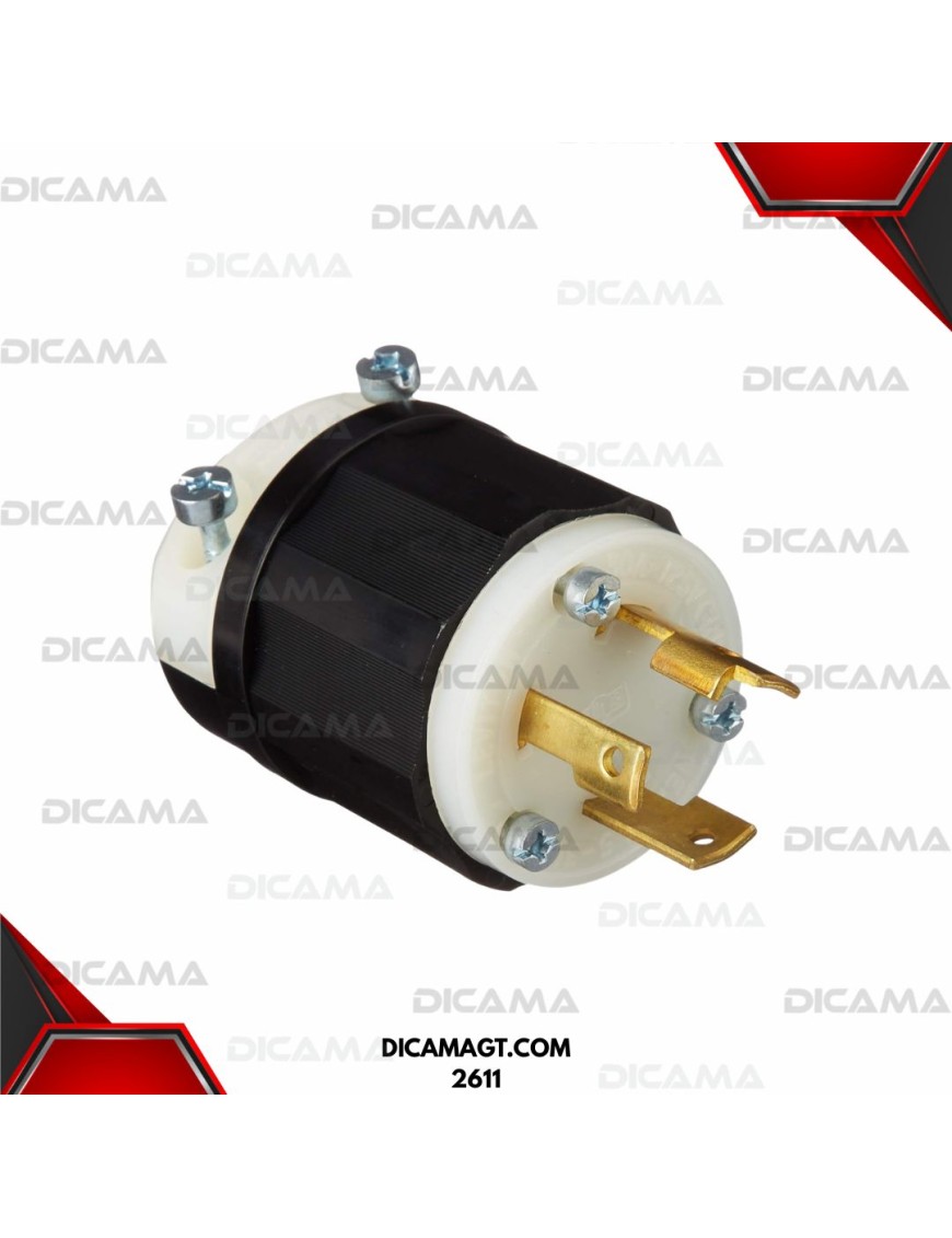 ESPIGA CON SEGURO 30 AMPERIOS 125 VOLTIOS LEVITON 2611