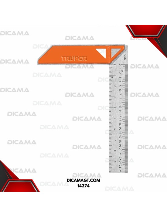 ESCUADRA 10 PARA CARPINTERO ACERO INOX TRUPER 14374