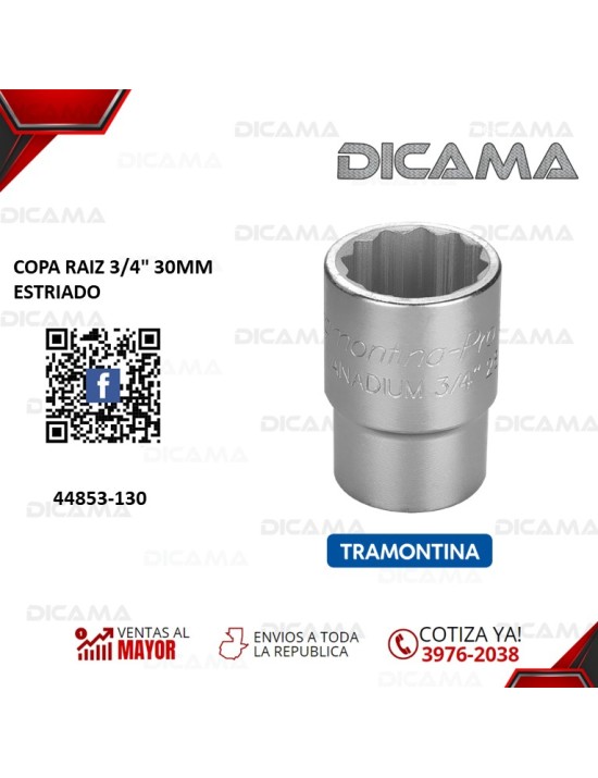 COPA RAIZ 3/4" 30MM ESTRIADO