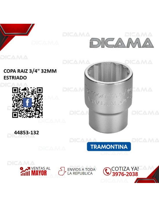 COPA RAIZ 3/4" 32MM ESTRIADO