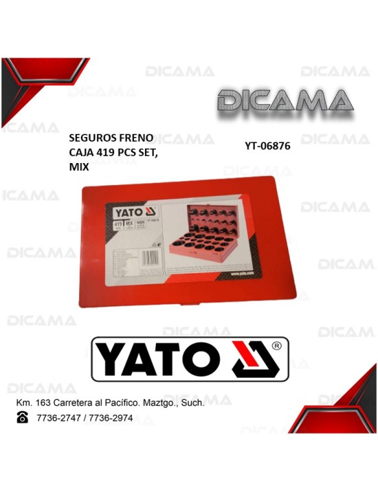 SEGURO FRENOS CAJA 419 PCS SET, MIX YATO YT-06876