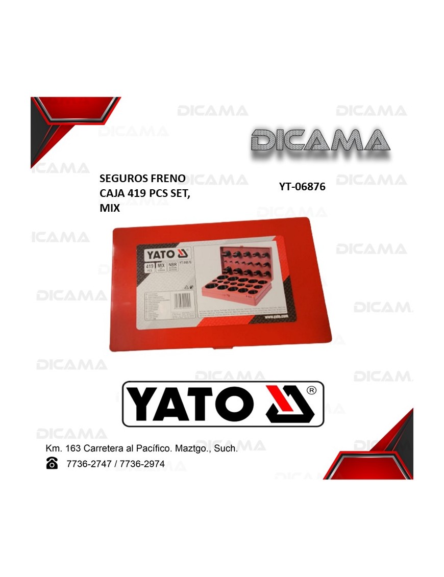 SEGURO FRENOS CAJA 419 PCS SET, MIX YATO YT-06876