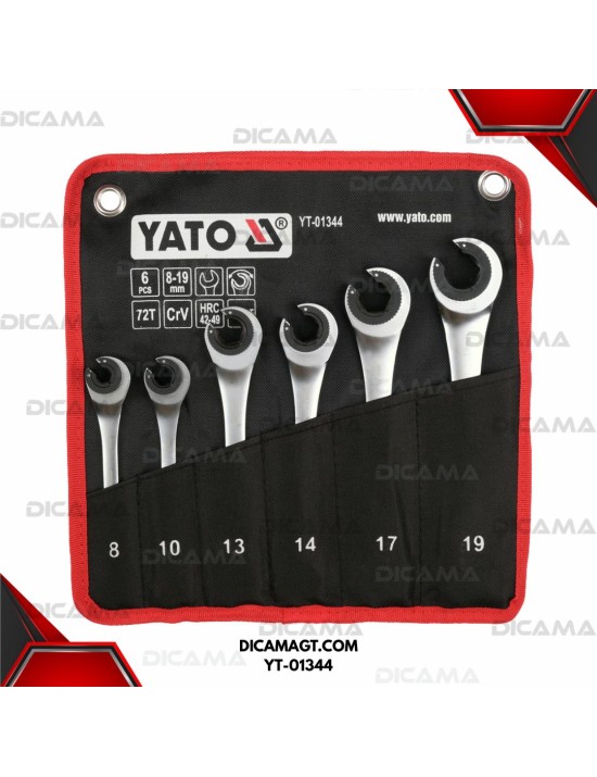 LLAVES JUEGO 6 PZAS 8-22MM  P/TUBERIA YATO YT-01344
