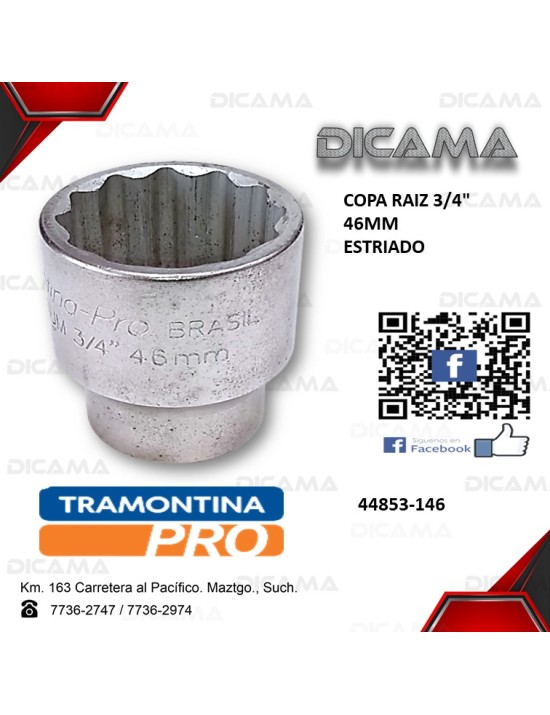 COPA RAIZ 3/4" 46MM ESTRIADO