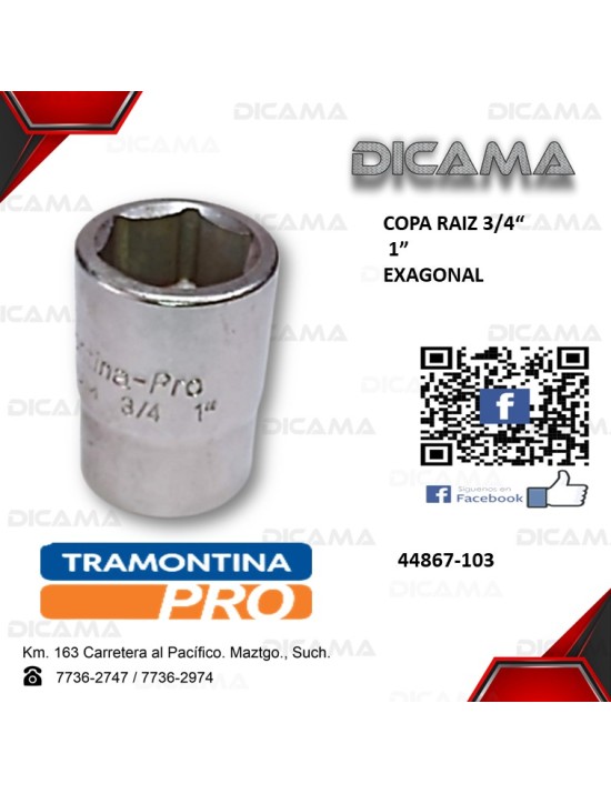 COPA RAIZ 3/4" 1"      AM HEXAGONAL
