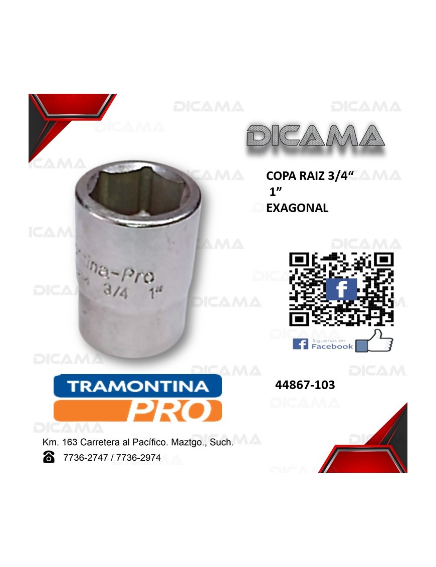COPA RAIZ 3/4" 1"      AM HEXAGONAL