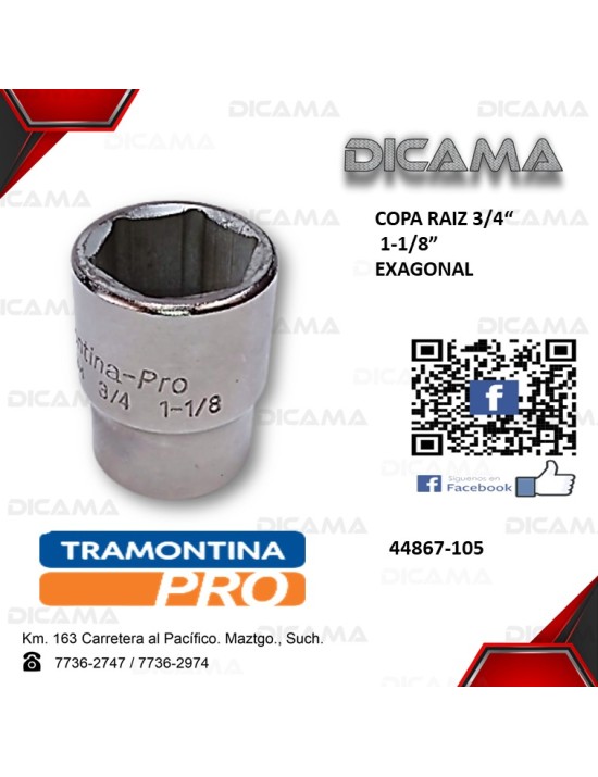 COPA RAIZ 3/4" 1.1/8"  AM HEXAGONAL
