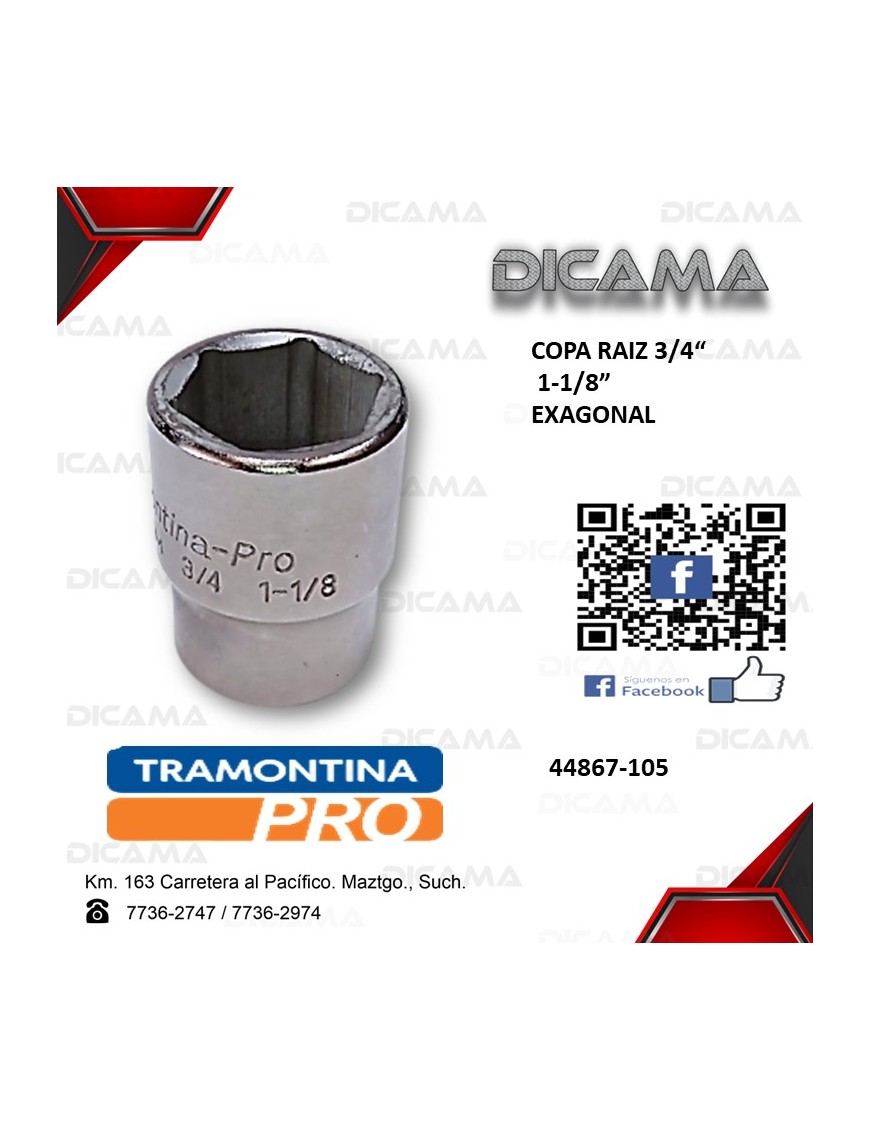 COPA RAIZ 3/4" 1.1/8"  AM HEXAGONAL