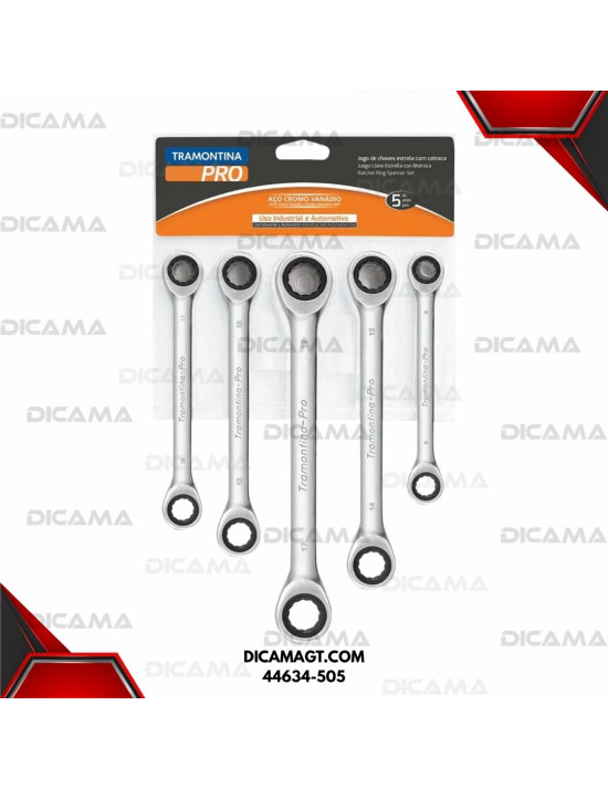 LLAVE RATCH COMBINADA ESTRIADA 5PCS 8X19MM TRAMONTINA 44634-505