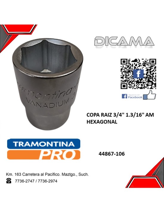 COPA RAIZ 3/4" 1.3/16" AM HEXAGONAL