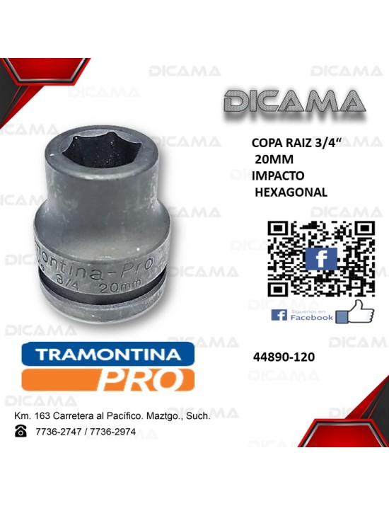COPA RAIZ 3/4" 20MM IMPACTO HEXAGONAL