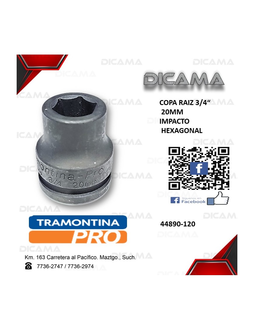 COPA RAIZ 3/4" 20MM IMPACTO HEXAGONAL