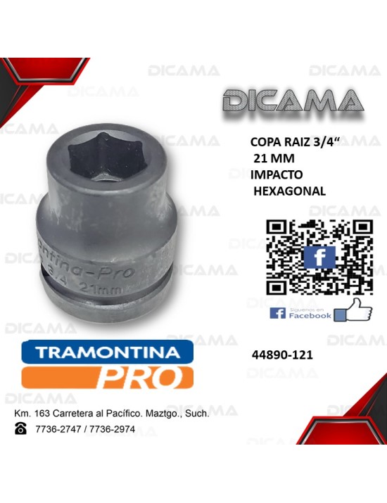 COPA RAIZ 3/4" 21MM IMPACTO HEXAGONAL