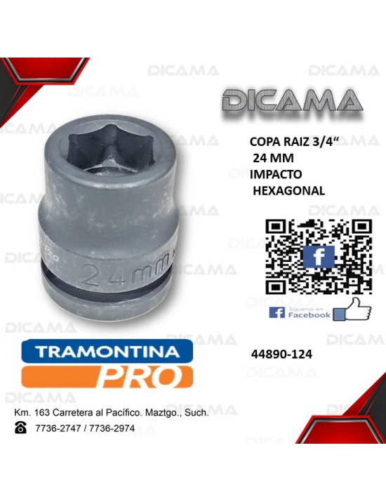 COPA RAIZ 3/4" 24MM IMPACTO HEXAGONAL