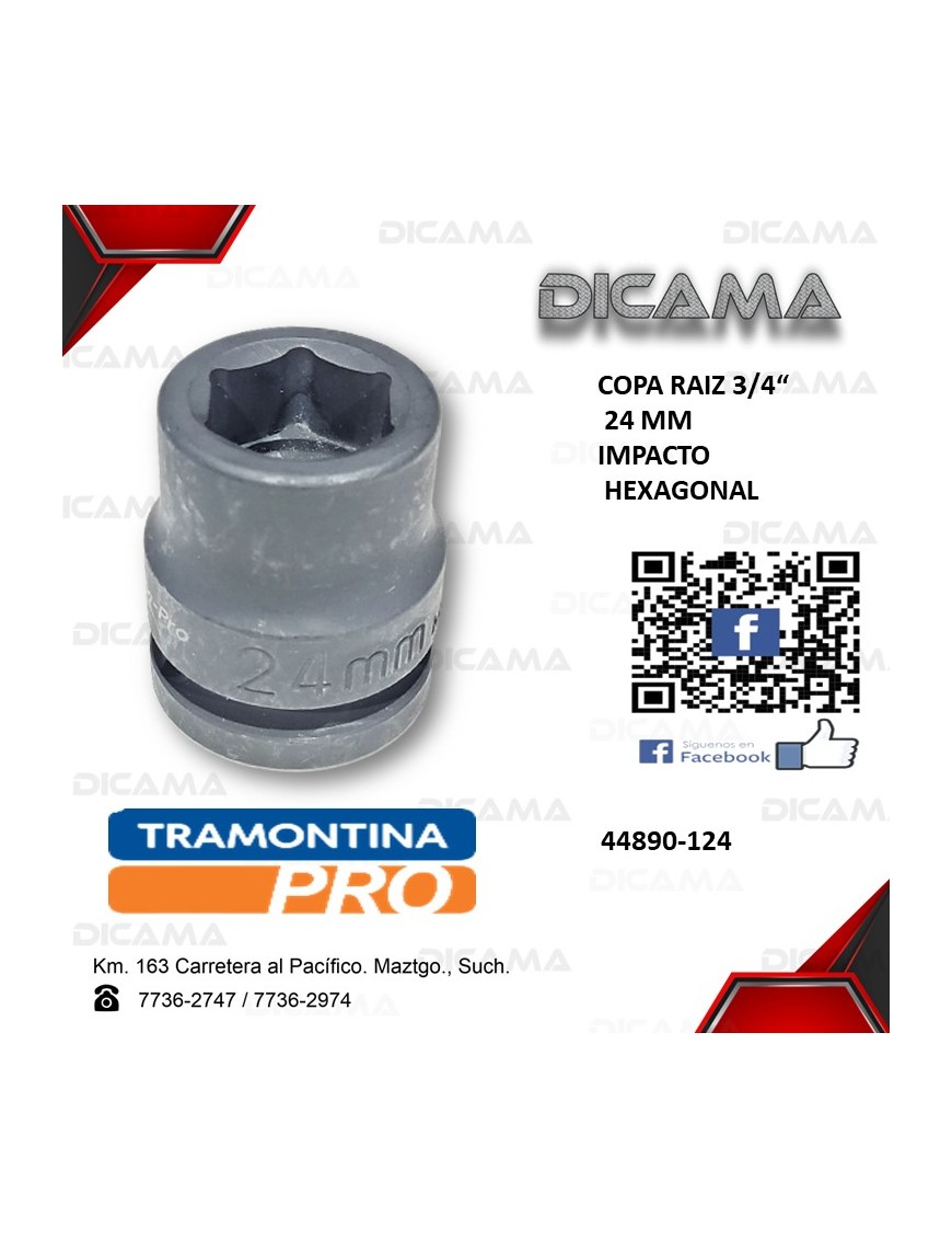COPA RAIZ 3/4" 24MM IMPACTO HEXAGONAL