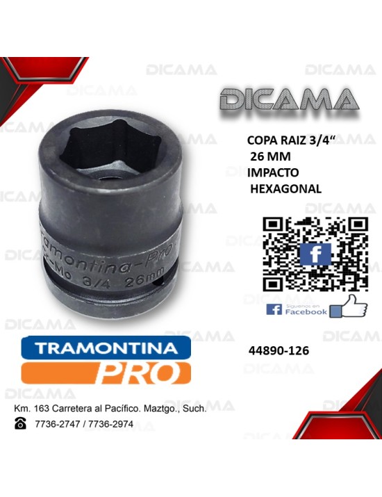 COPA RAIZ 3/4" 26MM IMPACTO HEXAGONAL