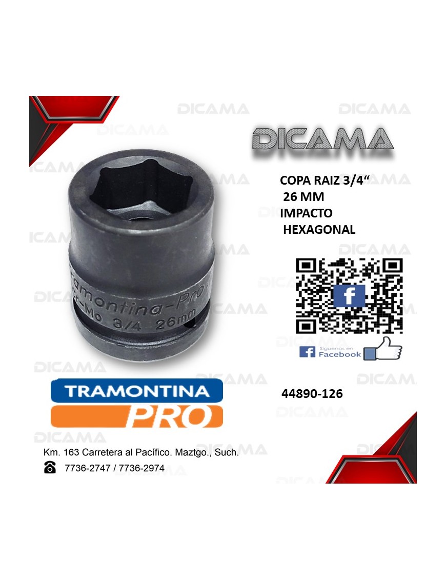 COPA RAIZ 3/4" 26MM IMPACTO HEXAGONAL
