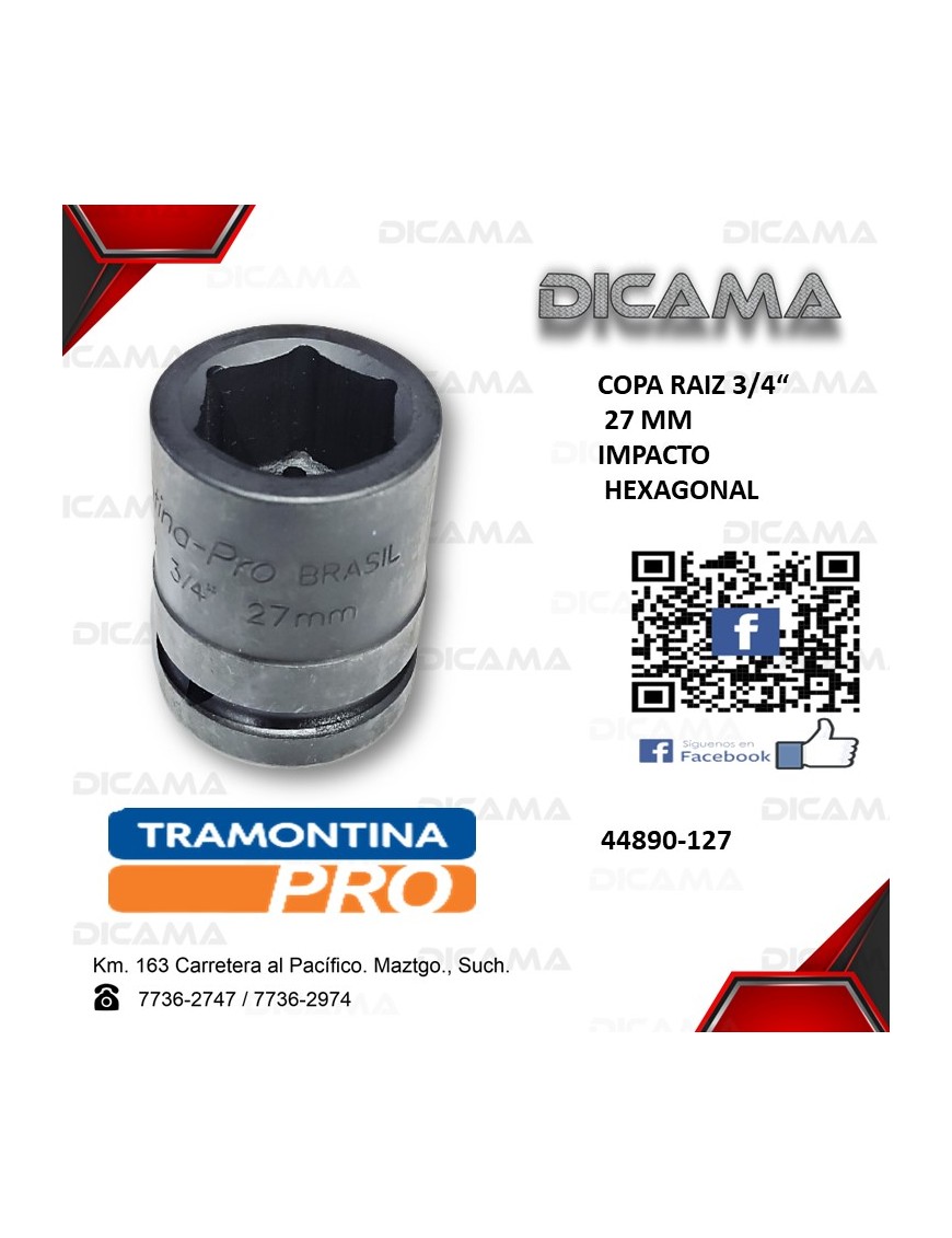 COPA RAIZ 3/4" 27MM IMPACTO HEXAGONAL
