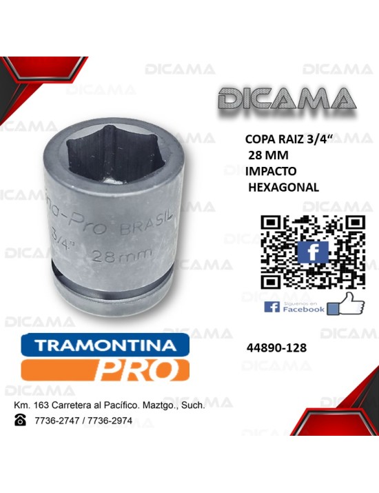 COPA RAIZ 3/4" 28MM IMPACTO HEXAGONAL