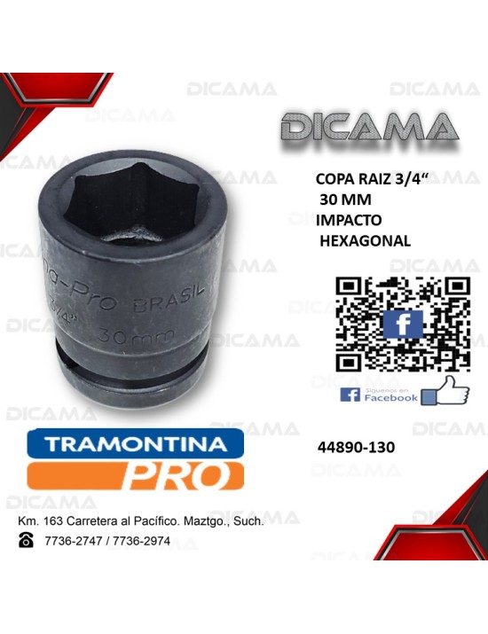 COPA RAIZ 3/4" 30MM IMPACTO HEXAGONAL
