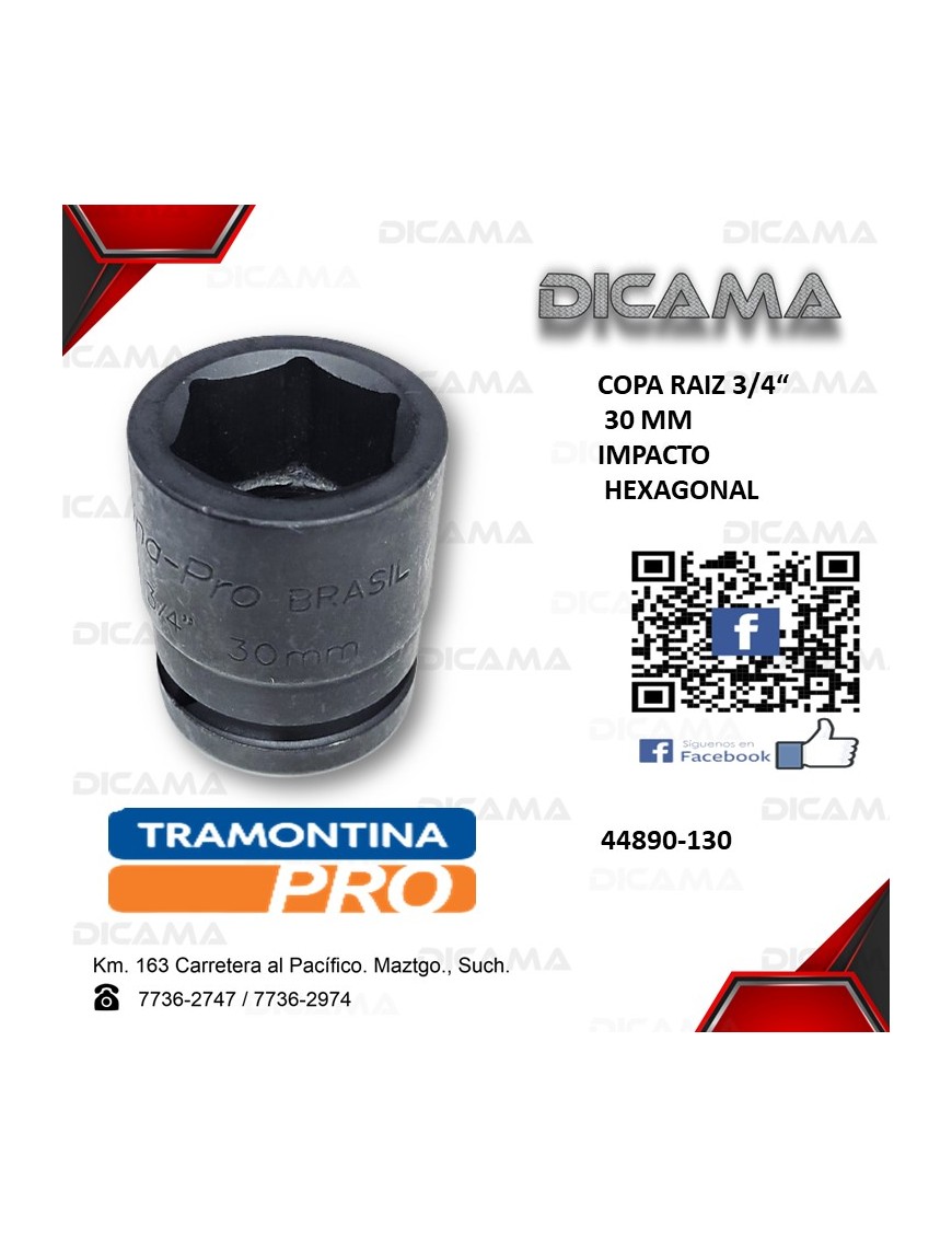 COPA RAIZ 3/4" 30MM IMPACTO HEXAGONAL