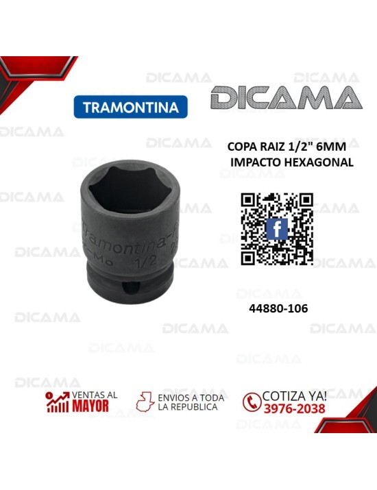 COPA RAIZ 1/2" 6MM IMPACTO HEXAGONAL