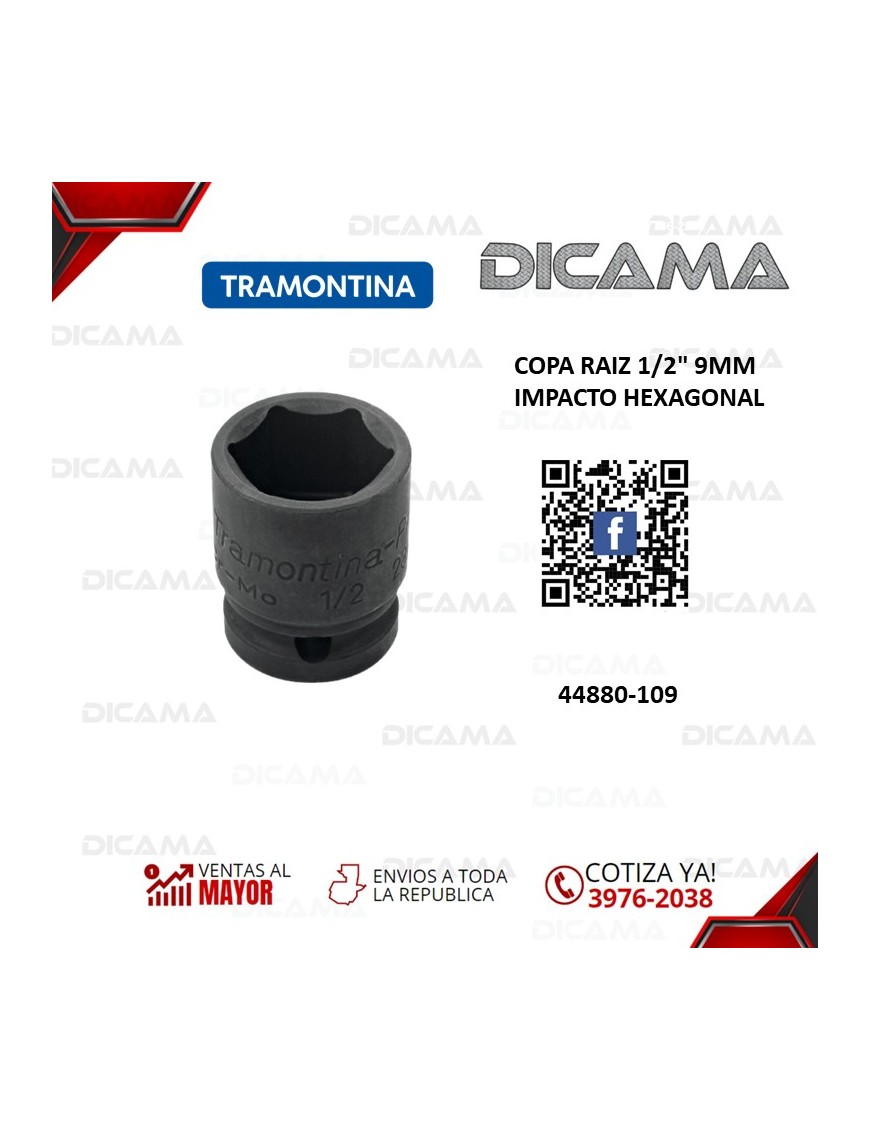 COPA RAIZ 1/2" 9MM IMPACTO HEXAGONAL