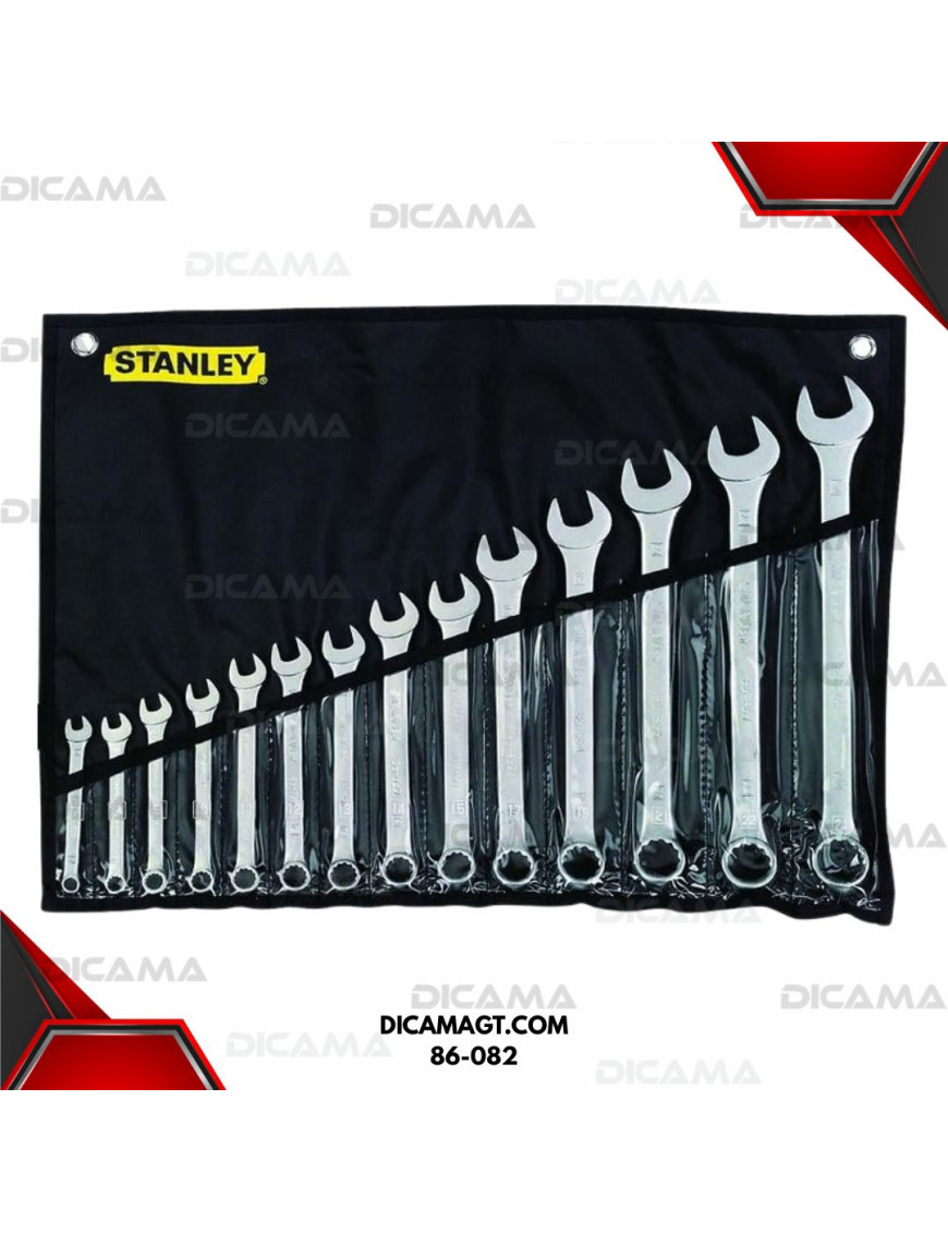 LLAVES JUEGO 14 PZAS 10-32MM STANLEY 86-082