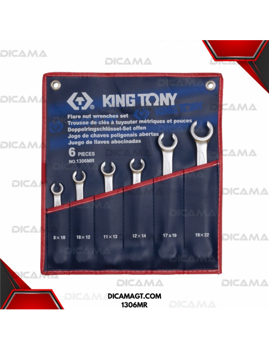LLAVES JUEGO 6 PZAS 8-22MM  P/TUBERIA KING TONY 1306MR