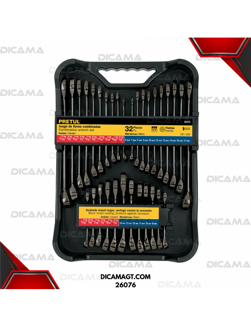 LLAVES JUEGO 32 PZAS MM/AM PRETUL 26076