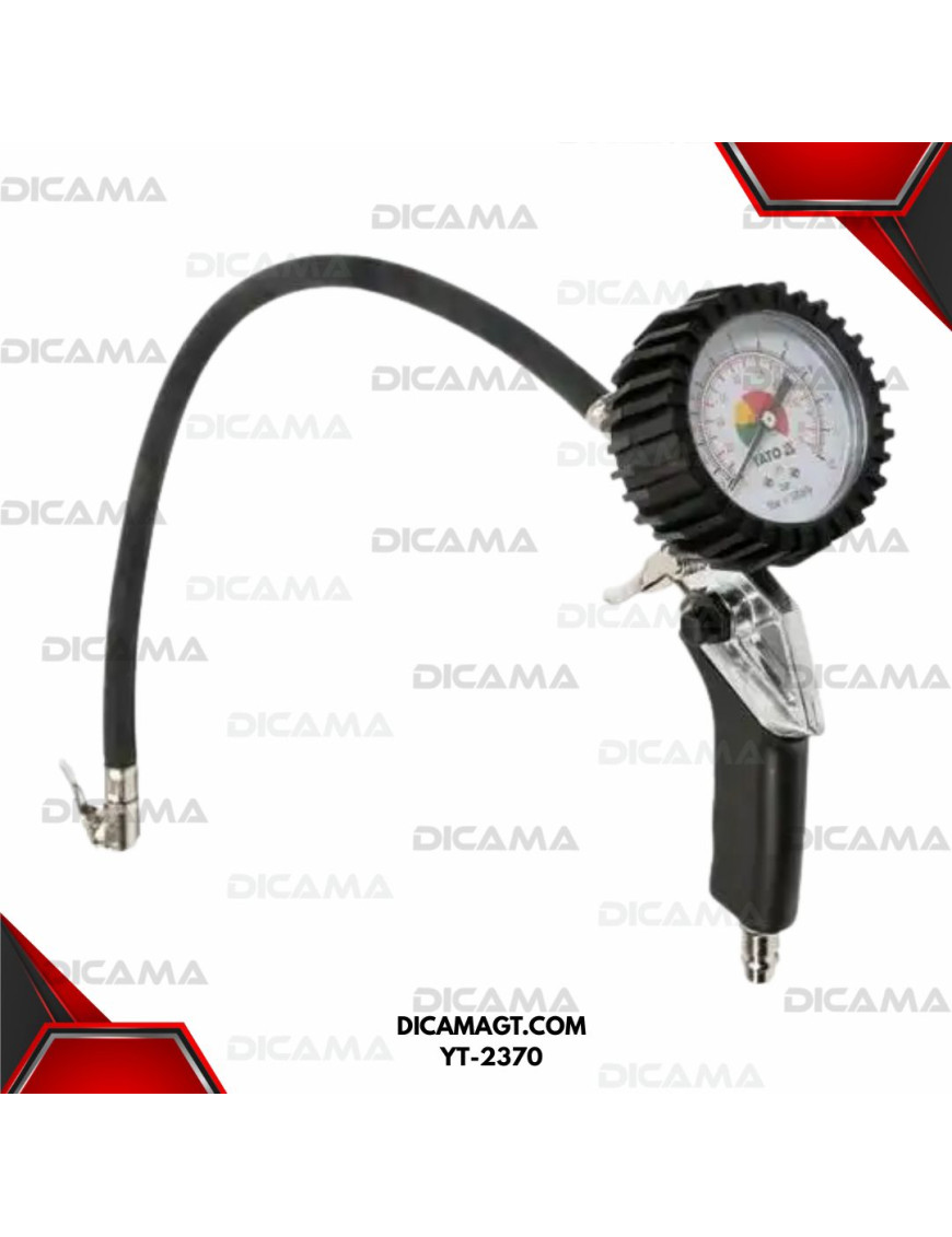 CALIBRADOR PARA INFLAR LLANTAS C/ MANOMETRO YATO YT-2370