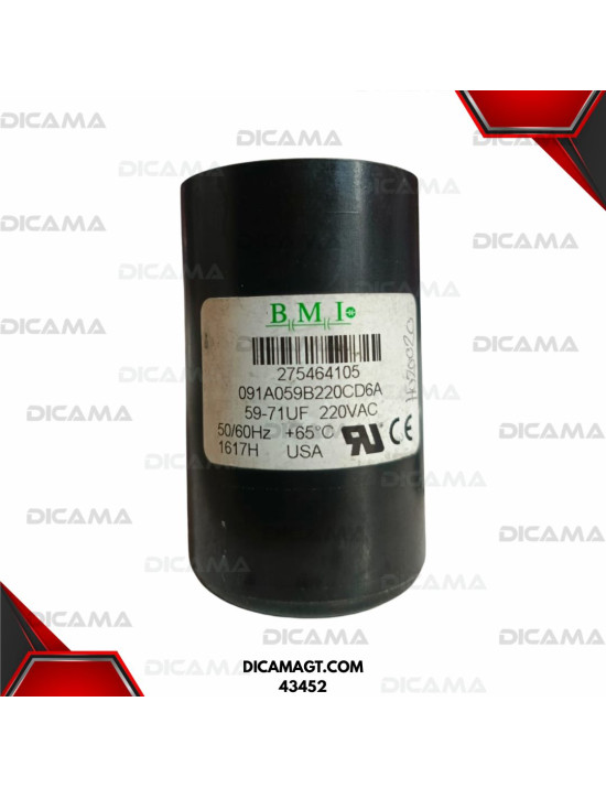 CAPACITOR DE MARCHA PARA COMPRESOR VD65 140UF BBT VD65/36