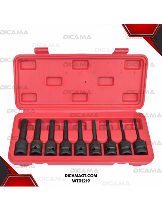 COPAS JGO DESARMADORAS DE IMPACTO LARGAS 9 PZAS R1/2 TO BBT WT01219