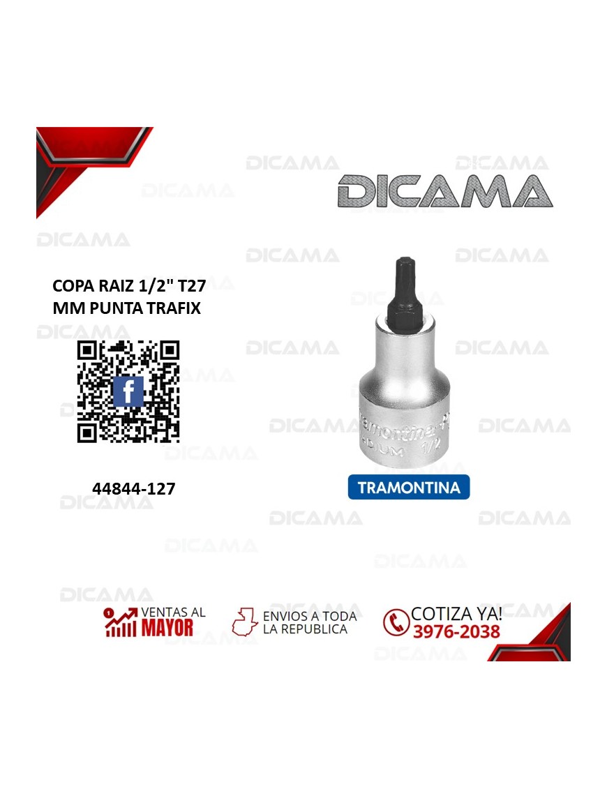 COPA RAIZ 1/2" T27 MM PUNTA TRAFIX