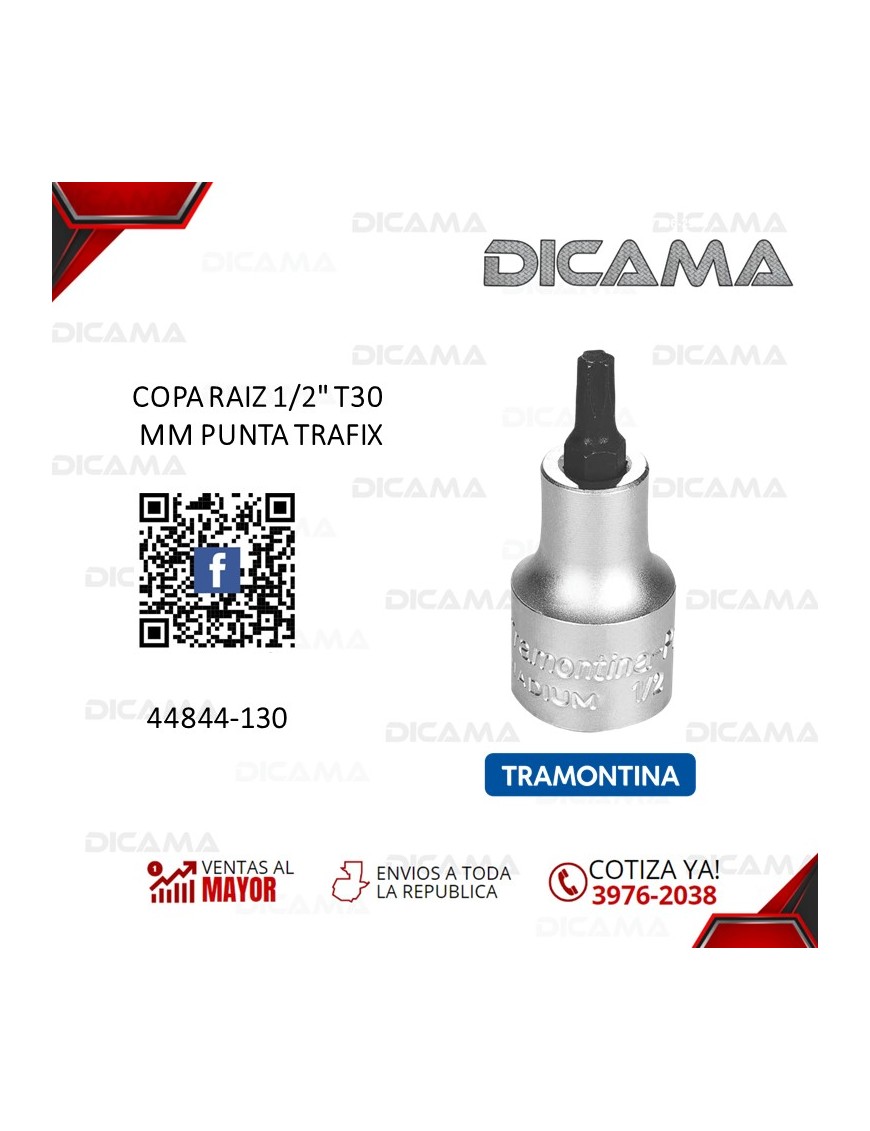 COPA RAIZ 1/2" T30 MM PUNTA TRAFIX